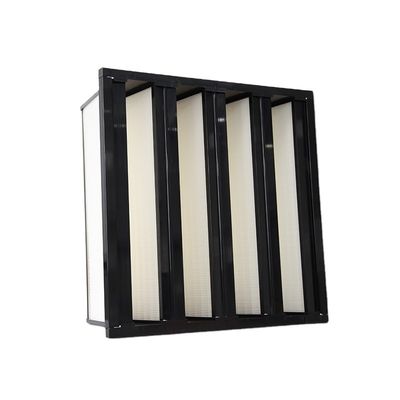 Filtro de ar de fluxo laminar do banco de carbono ativado V H13 H14 HEPA mini plissado para sala limpa