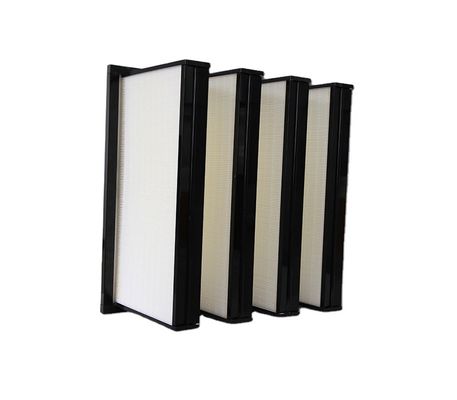 Filtro de ar de banco HEPA H14 H13 V de alta eficiência plissado para purificador de sistema de ventilação