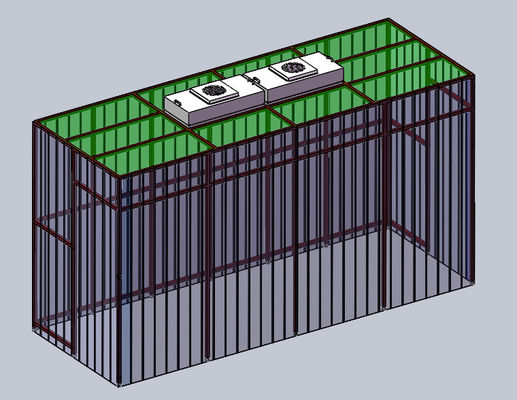 Quarto de limpeza anti-estático com caixa de enxaguante com controle de pressão de ar otimizado