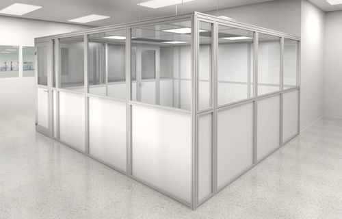 Sala limpa modular para produção de drogas Portas de aço inoxidável e sistemas de monitoramento de diferenças de pressão