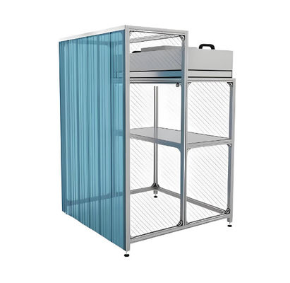 Cabine de sala limpa de fluxo de ar personalizável com 99,99% 0,3um Porosidade e aço laminado a frio / material do corpo de aço inoxidável