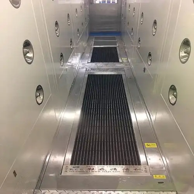 Limpador de sapatos de esteira transportadora em aço inoxidável com chuveiro de ar para salas limpas