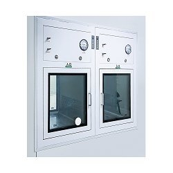 Caixa de passagem para sala limpa de porta dupla personalizável com luz UV