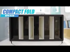 Quadro de aço galvanizado V Banco Filtro HEPA, 0,3um Filtro de ar plissado HEPA H13 Alta capacidade de poeira